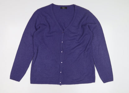 Womens UK Size S BM Purple Cardigan Jumper