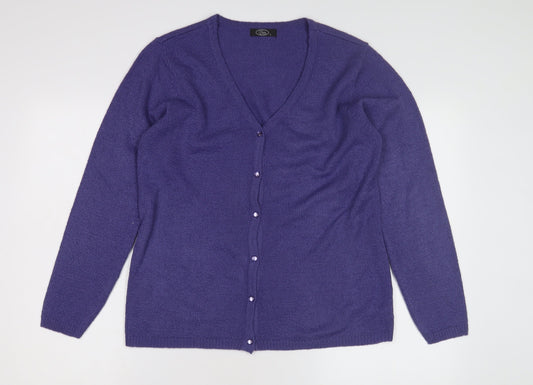 Womens UK Size S BM Purple Cardigan Jumper