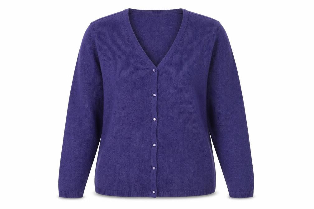 Bonmarché Women's Purple V-Neck Cardigan, Size S