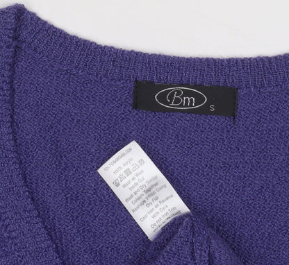 Womens UK Size S BM Purple Cardigan Jumper