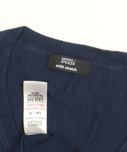 Womens UK Size 12 Marks and Spencer Blue Pullover Jumper