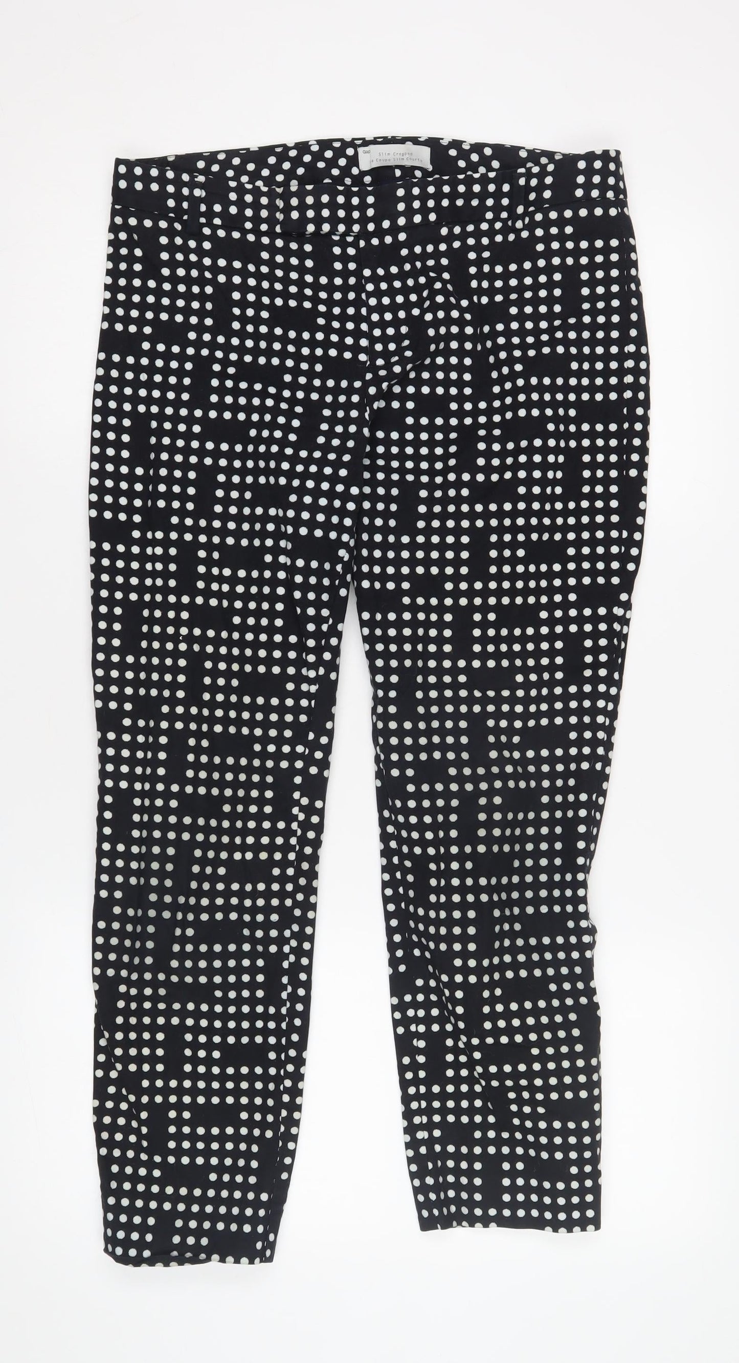 Womens UK Size 12 Gap Slim Fit Cropped Black Trousers