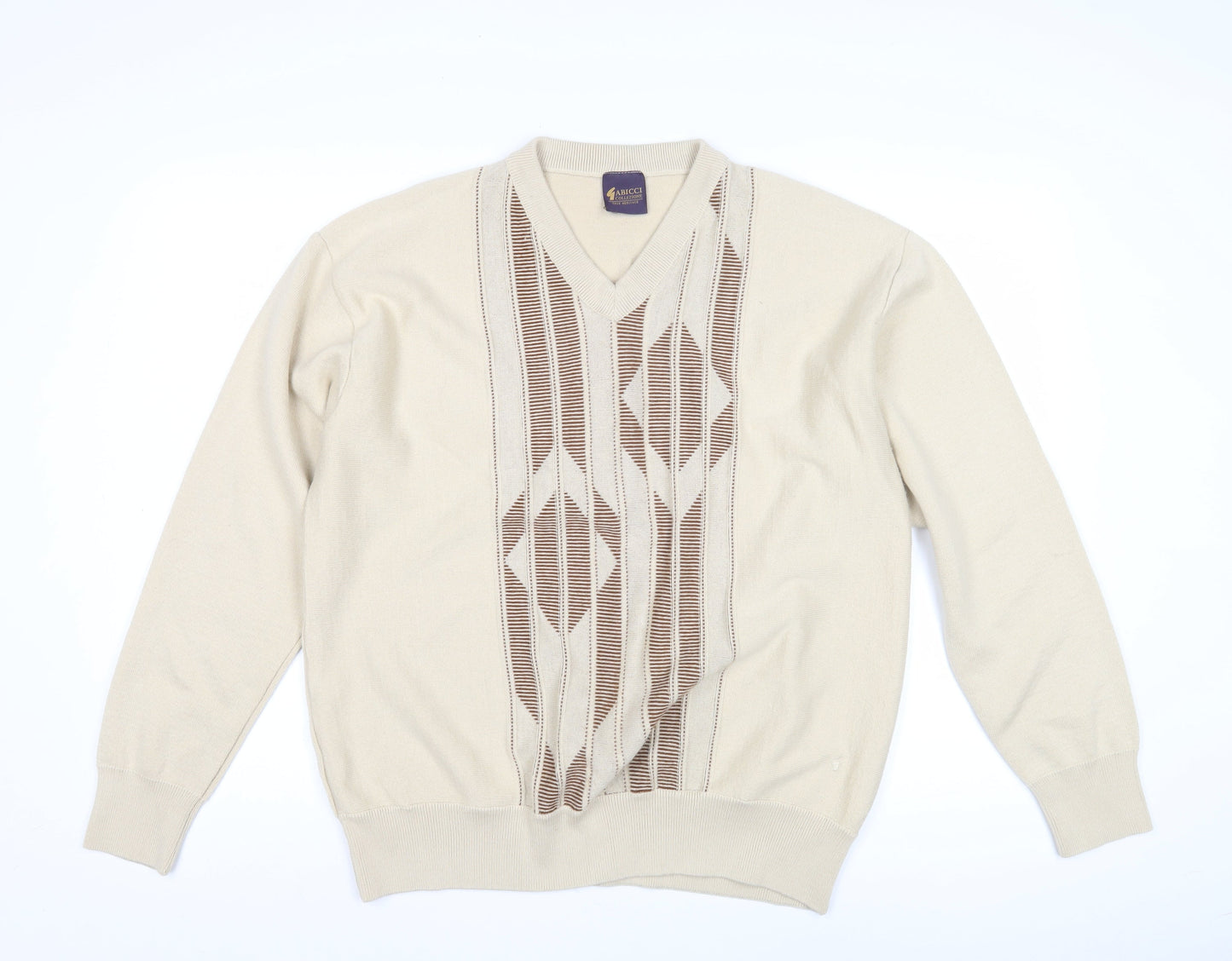 Abicci Collezione Men's Beige 2XL V-Neck Jumper