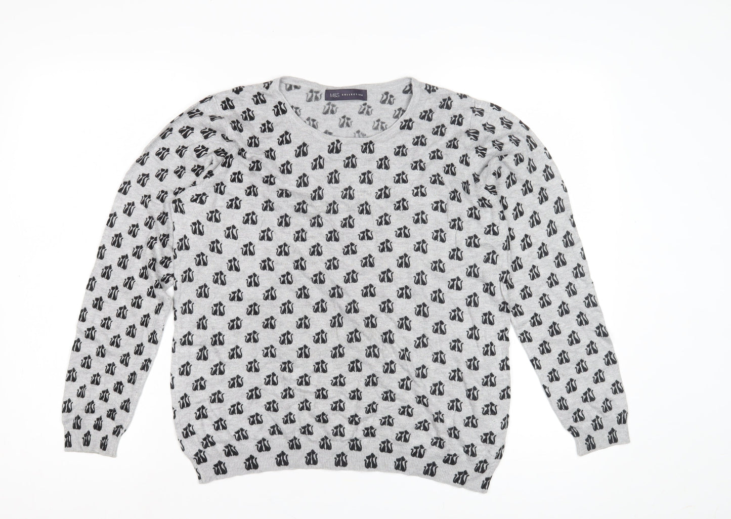 Womens UK Size 14 Marks and Spencer Grey Pullover Jumper