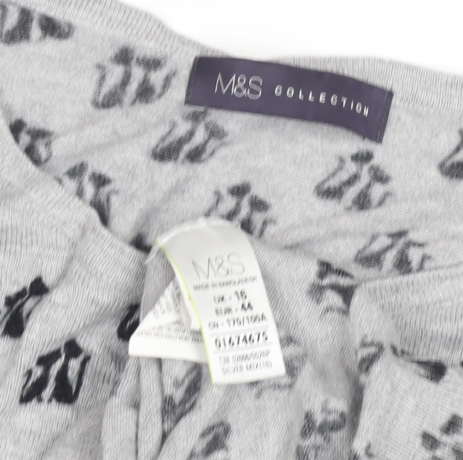 Womens UK Size 14 Marks and Spencer Grey Pullover Jumper