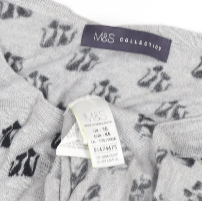 Womens UK Size 14 Marks and Spencer Grey Pullover Jumper