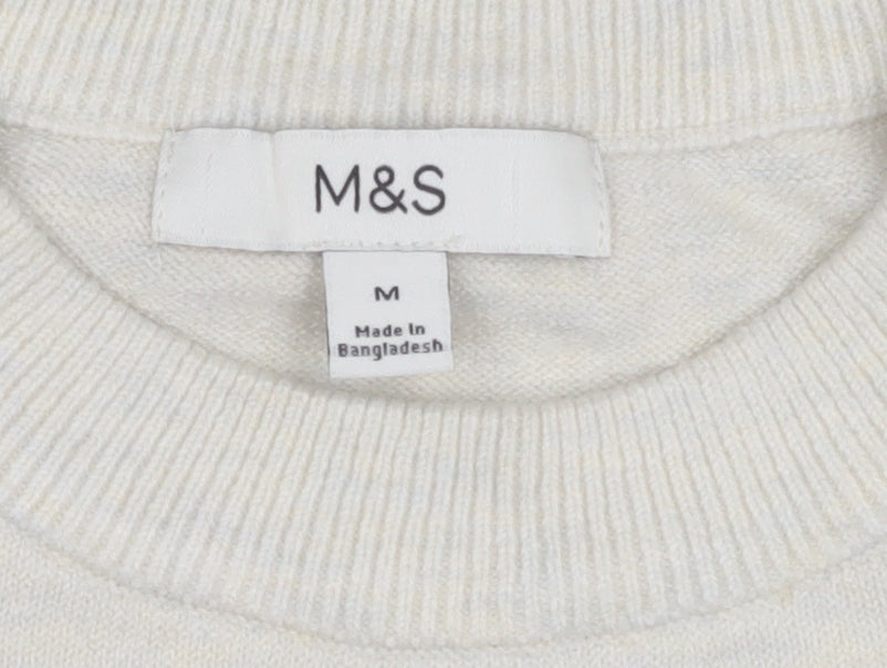 Womens UK Size M Marks and Spencer Ivory Pullover Jumper