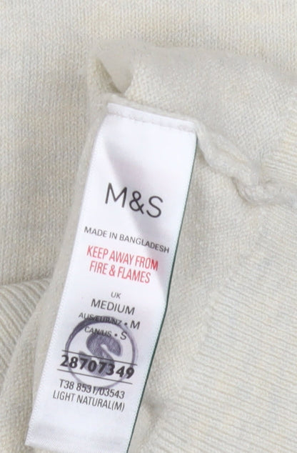 Womens UK Size M Marks and Spencer Ivory Pullover Jumper