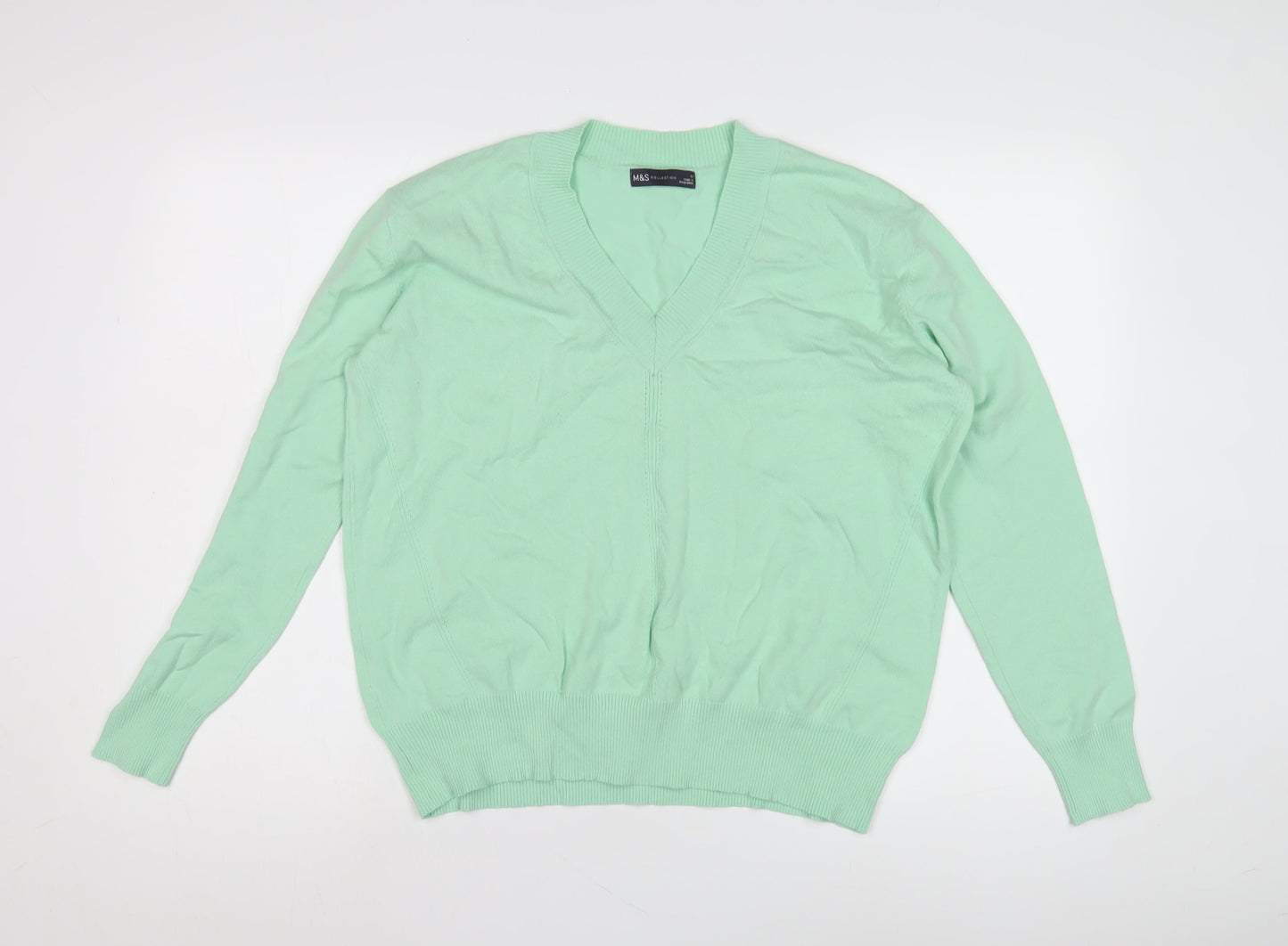 Womens UK Size M Marks and Spencer Green Pullover Jumper