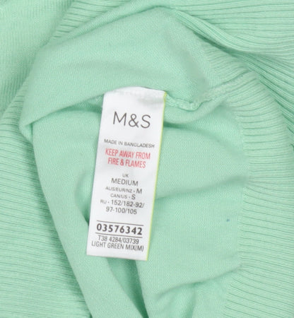 Womens UK Size M Marks and Spencer Green Pullover Jumper
