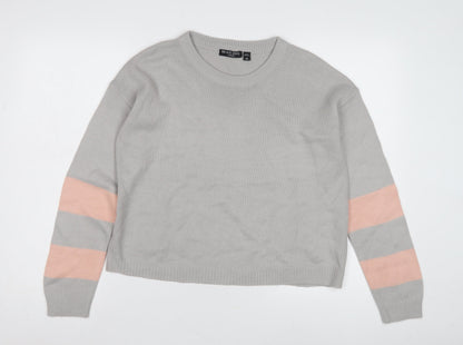 Womens UK Size XS Brave Soul Grey Pullover Jumper