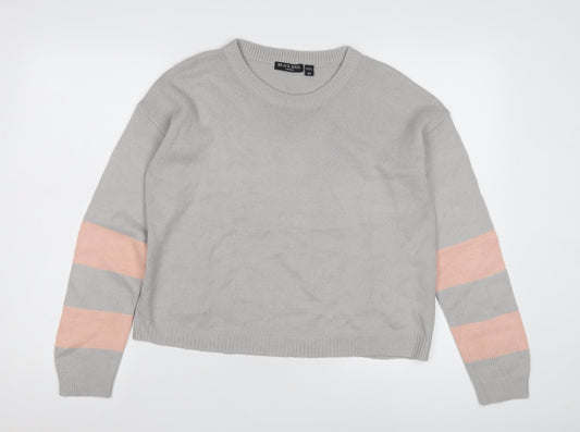 Womens UK Size XS Brave Soul Grey Pullover Jumper