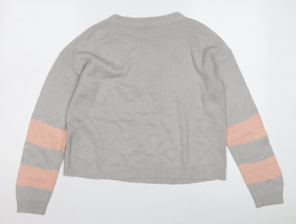 Womens UK Size XS Brave Soul Grey Pullover Jumper