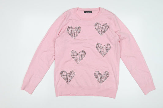 Womens UK Size 12 Bonmarché Pink Pullover Jumper