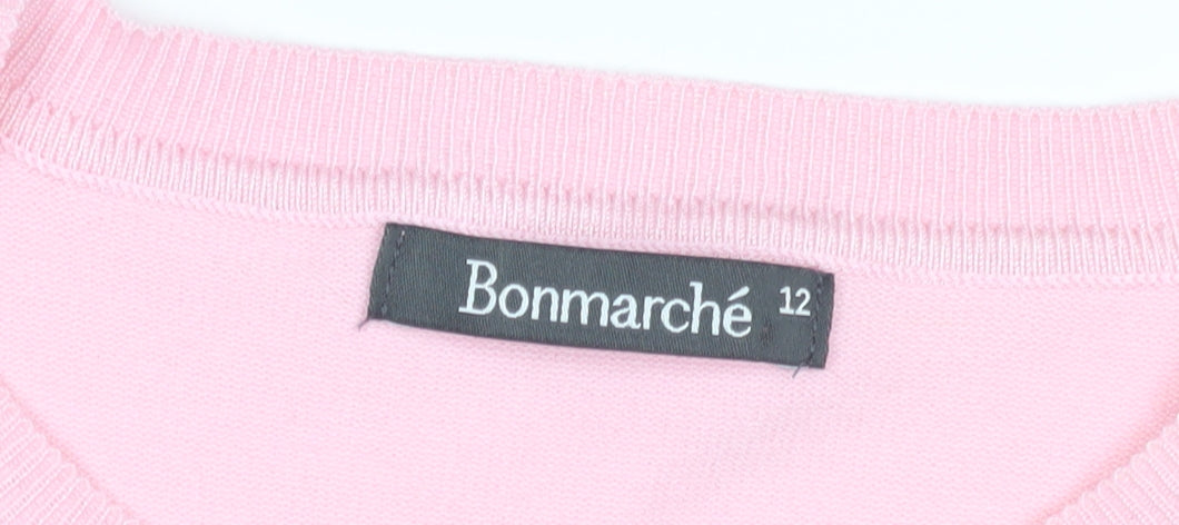 Womens UK Size 12 Bonmarché Pink Pullover Jumper