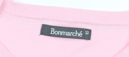 Womens UK Size 12 Bonmarché Pink Pullover Jumper