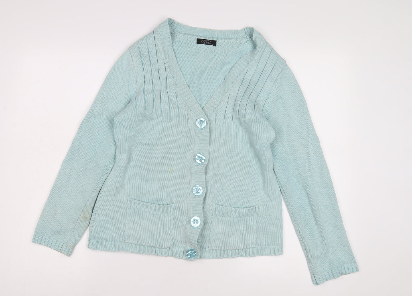 Womens UK Size M BM Blue Cardigan Jumper