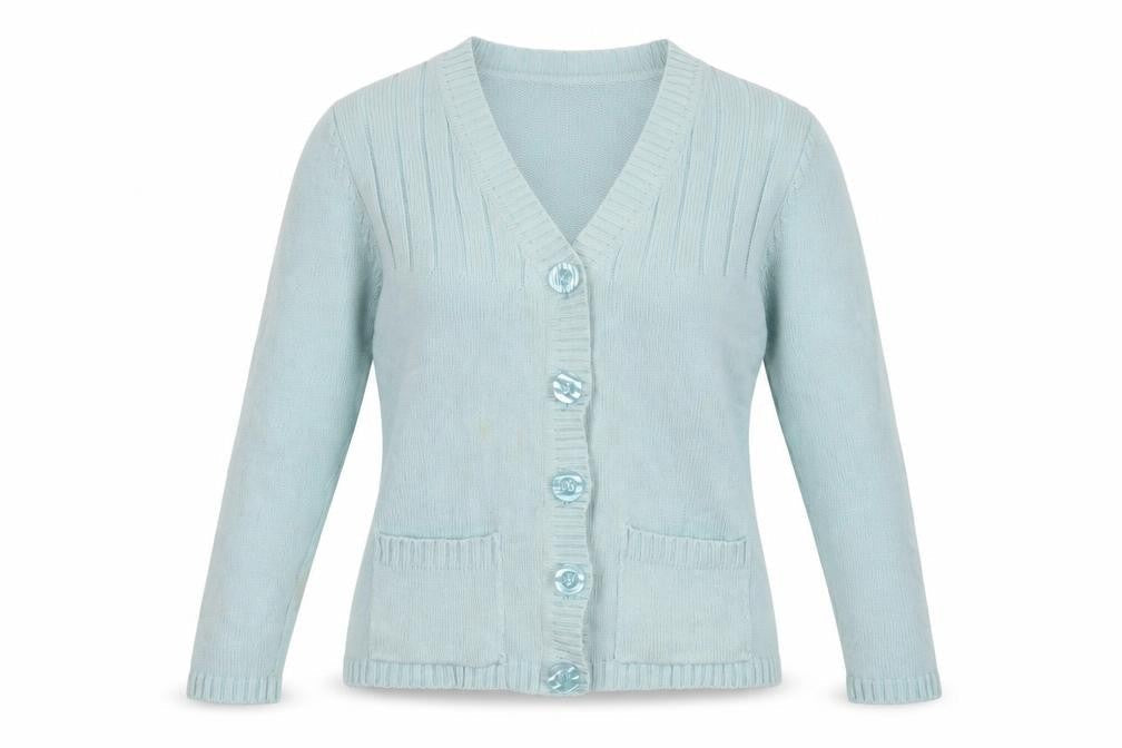 Bonmarché Women's Blue V-Neck Cardigan Size M