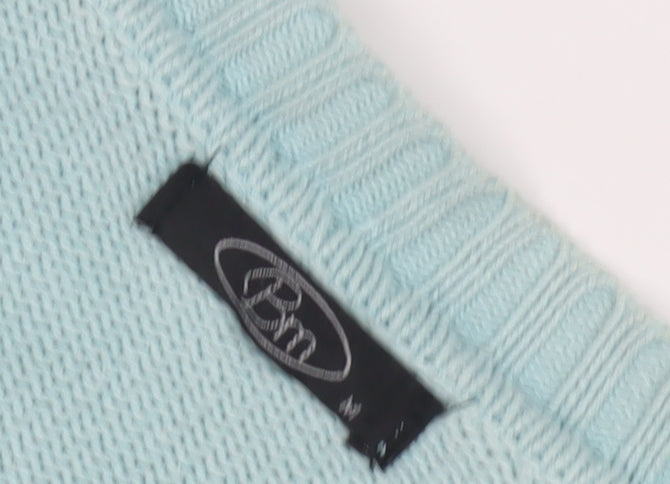 Womens UK Size M BM Blue Cardigan Jumper