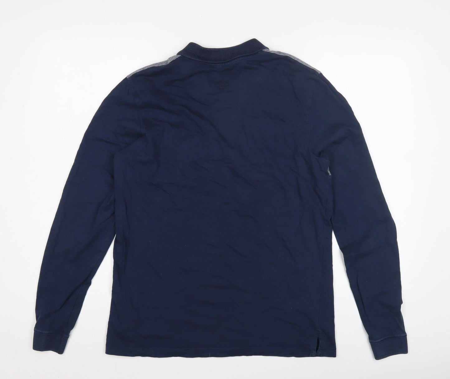 CORE by Jack & Jones Men's Polo Long Sleeve - Blue/Grey - L