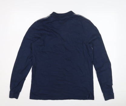 CORE by Jack & Jones Men's Polo Long Sleeve - Blue/Grey - L