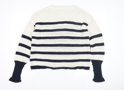 Womens UK Size XS Zara White Pullover Jumper