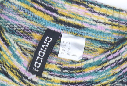 H&M Women's Multicoloured Bodycon Dress Size L