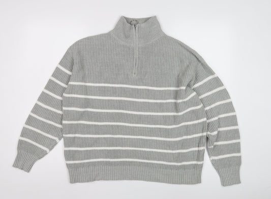 Womens UK Size M Sosandar Grey Full Zip Jumper