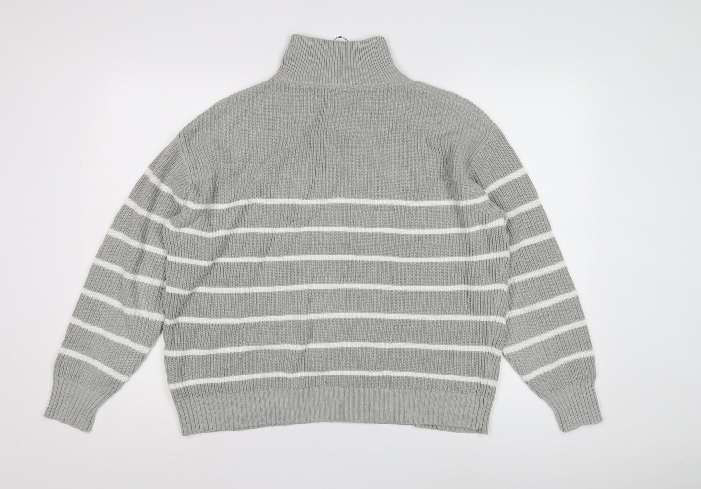 Womens UK Size M Sosandar Grey Full Zip Jumper