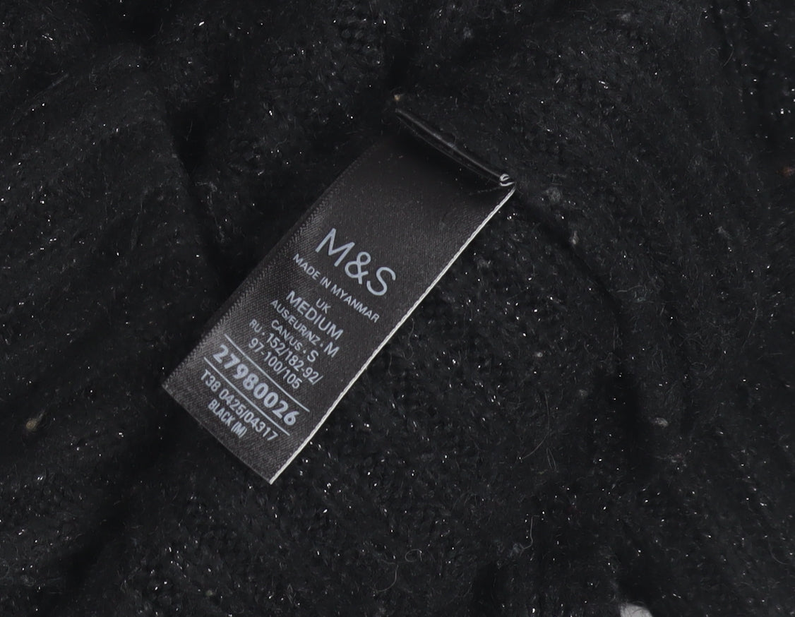 Womens UK Size M Marks and Spencer Black Pullover Jumper