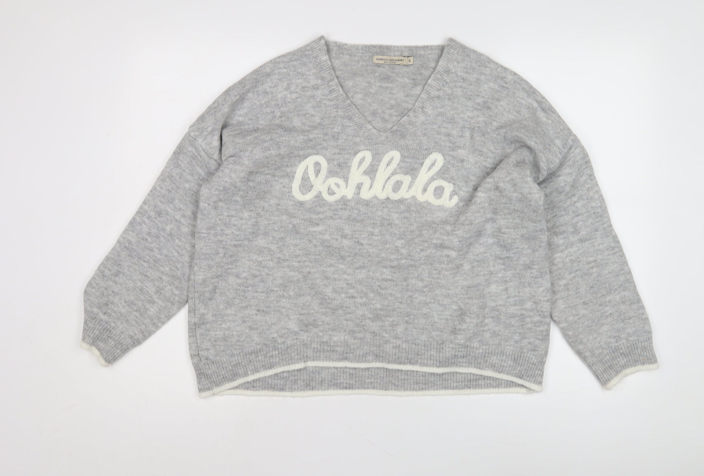 Womens UK Size M Vanessa Alexandra Grey Pullover Jumper