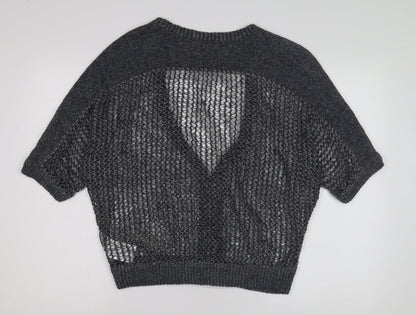 Gap Women's Grey Open-Knit Cardigan Size S