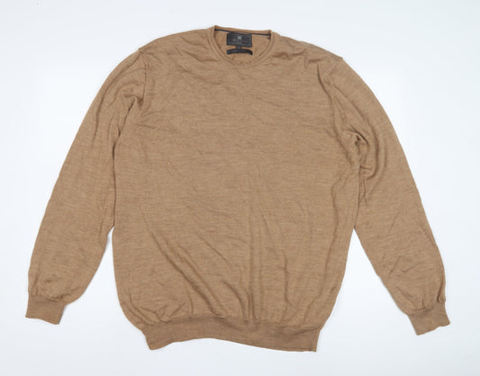 Marks & Spencer Men's Beige Pullover Jumper, 2XL Slim Fit