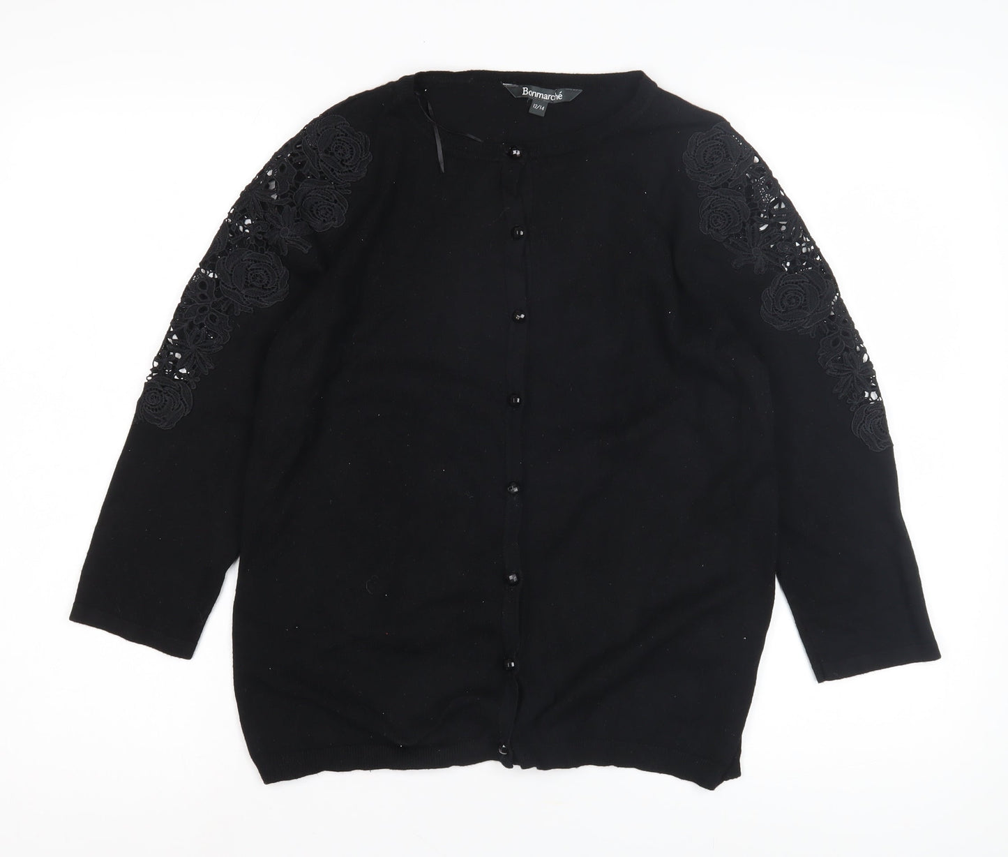 Womens UK Size 12 Bonmarché Black Cardigan Jumper