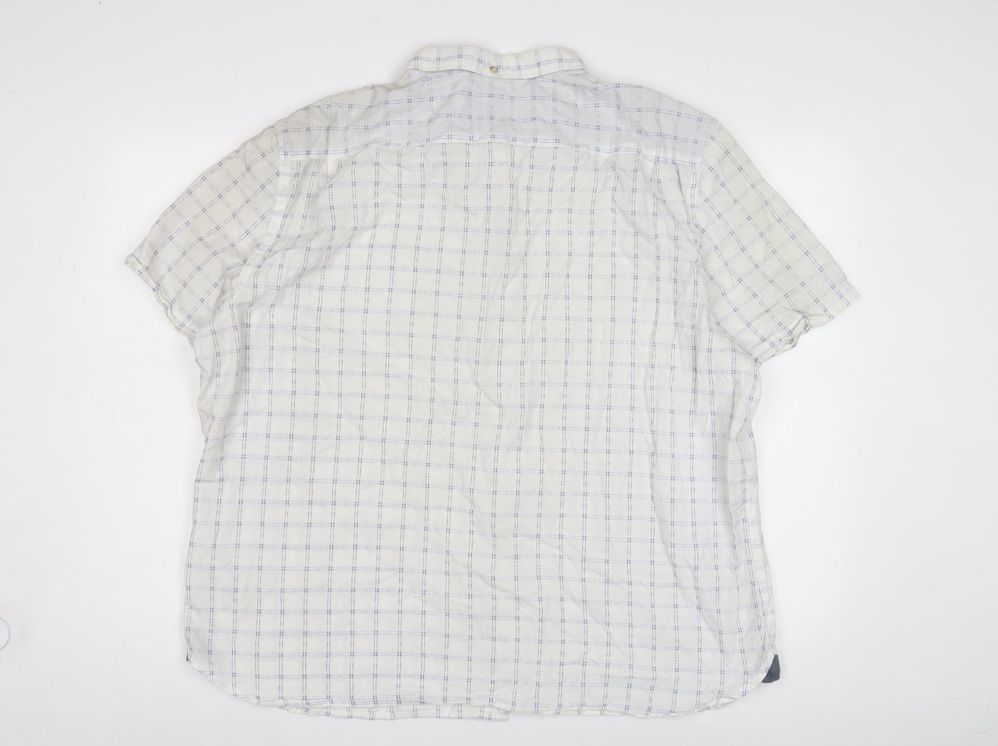 St George by Duffer Men's White Check Shirt 2XL