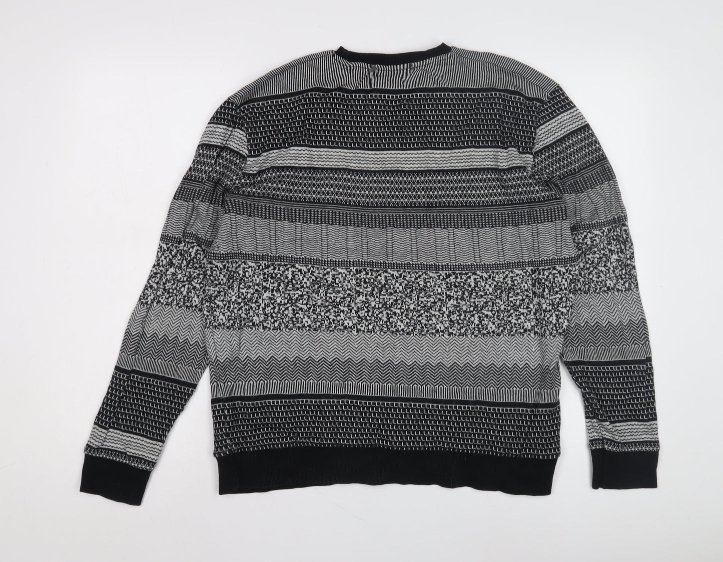 Topman Men's Black Pullover Jumper M Retro Knit