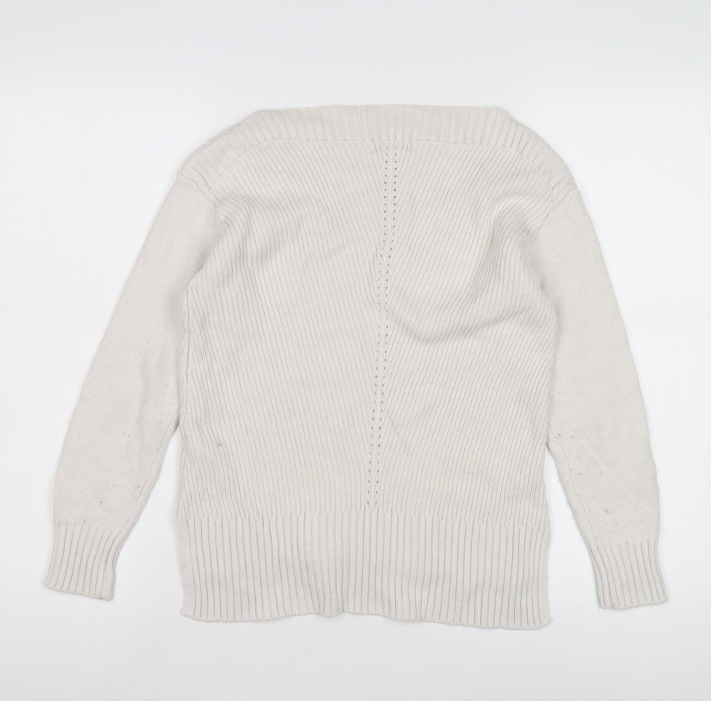 Womens UK Size 8 Fat Face Ivory Pullover Jumper