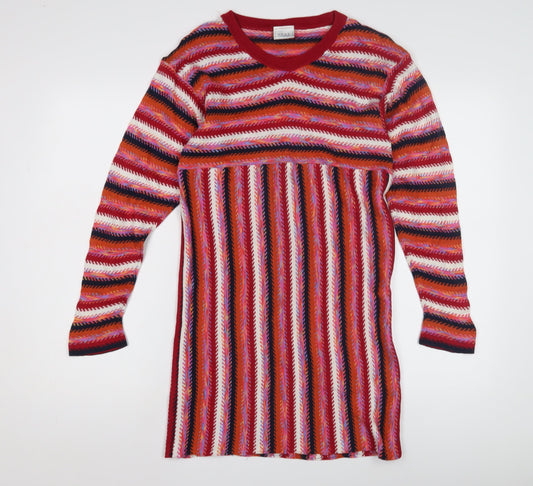 Next Women's Multicoloured Striped Knit Dress, Size S, Long Sleeve