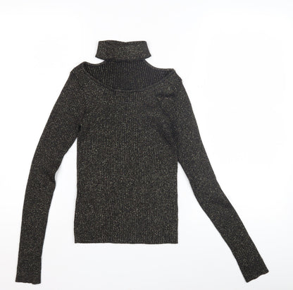 Womens UK Size S Divided Black Pullover Jumper