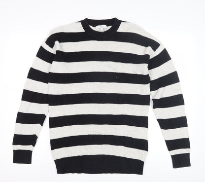 Next Men's Black Striped XS Pullover Jumper