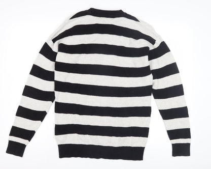 Next Men's Black Striped XS Pullover Jumper