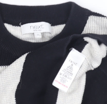 Next Men's Black Striped XS Pullover Jumper