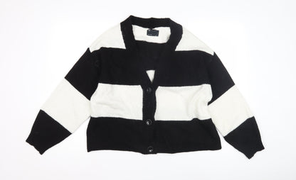 ASOS DESIGN Women's Black Striped Cardigan Size S