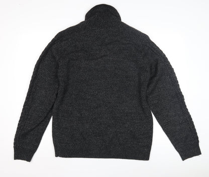 Blend Men's XL Black Cable-Knit Pullover Jumper