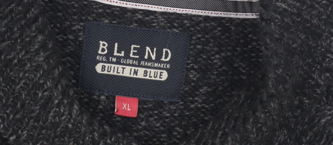 Blend Men's XL Black Cable-Knit Pullover Jumper