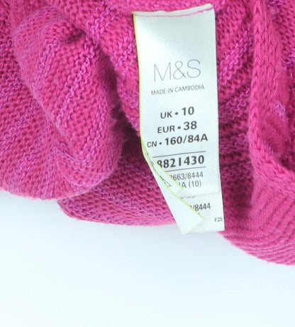 Womens UK Size 10 Marks and Spencer Pink Cardigan Jumper