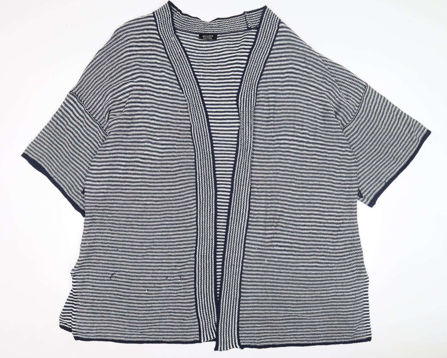 JDWilliams Women's Blue Striped Open Front Cardigan Size 20