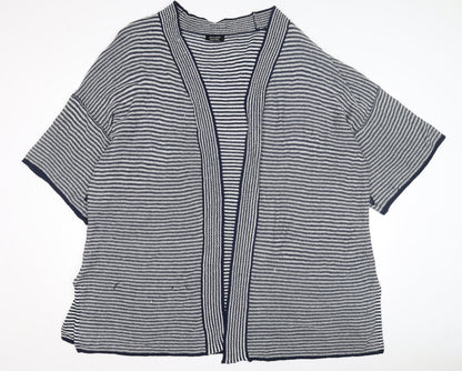 JDWilliams Women's Blue Striped Open Front Cardigan Size 20