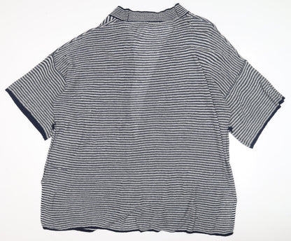 JDWilliams Women's Blue Striped Open Front Cardigan Size 20