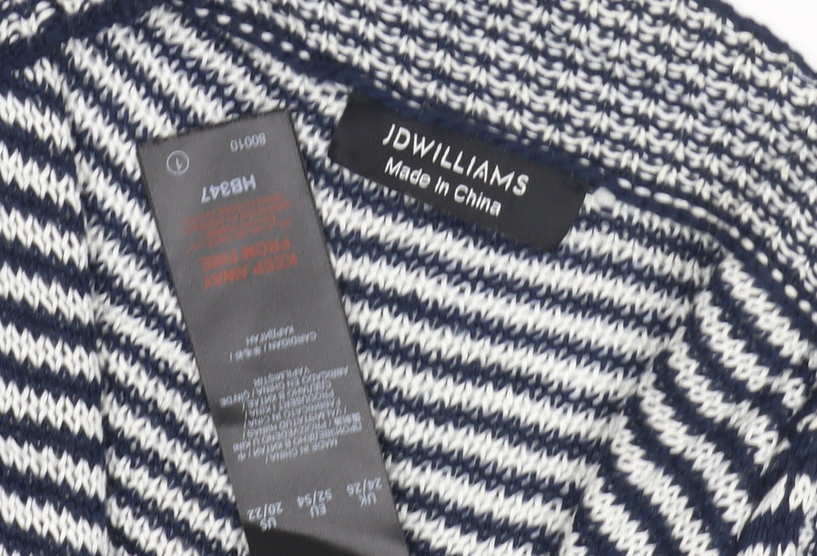 JDWilliams Women's Blue Striped Open Front Cardigan Size 20